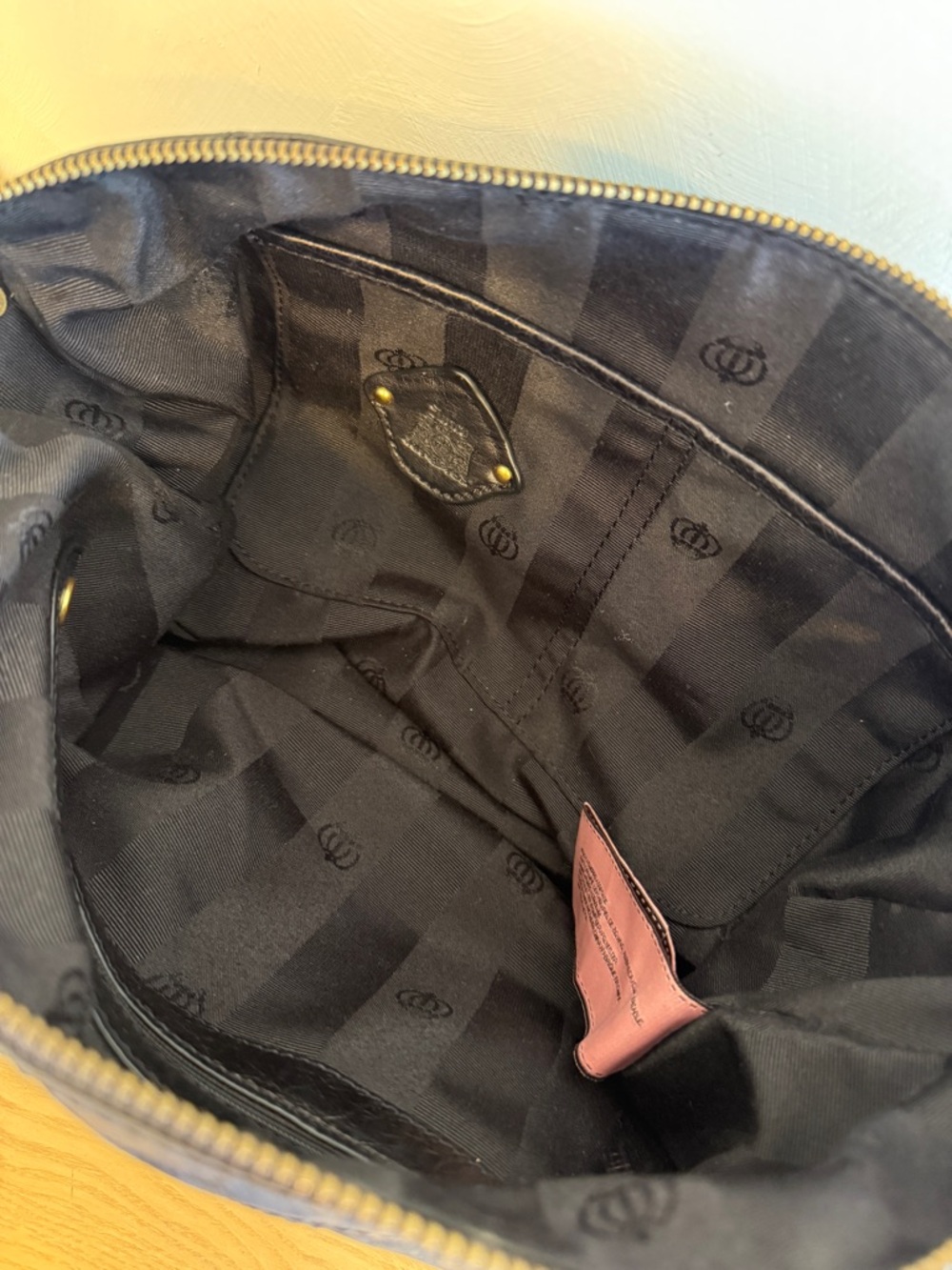 Y2K Vintage Juicy Couture Black Leather Tassel Shoulder Bag - Picture 5 of 6